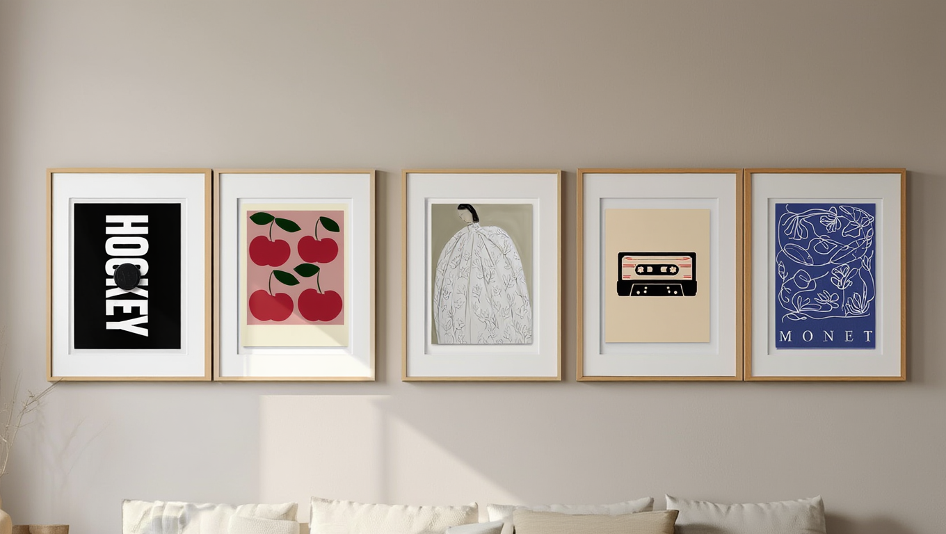 Modern Living Room Wall Art – 5 Prints Home Decor