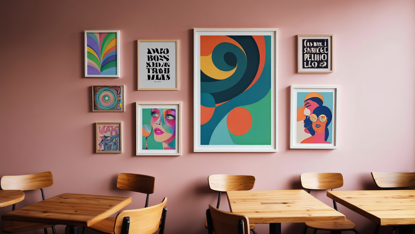Eclectic Maximalist Wall Art – Office Set of 6