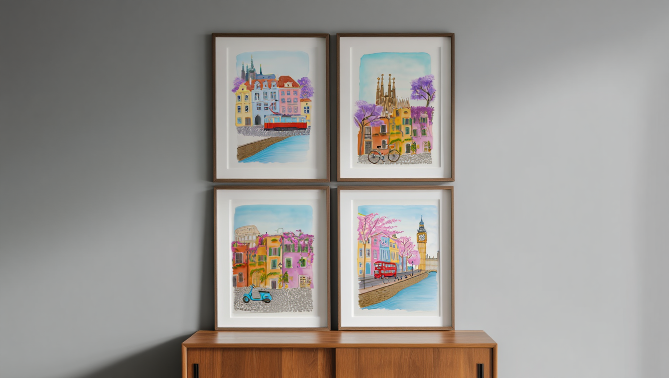 Weekend Getaway Collection – 4 Travel City Illustrations