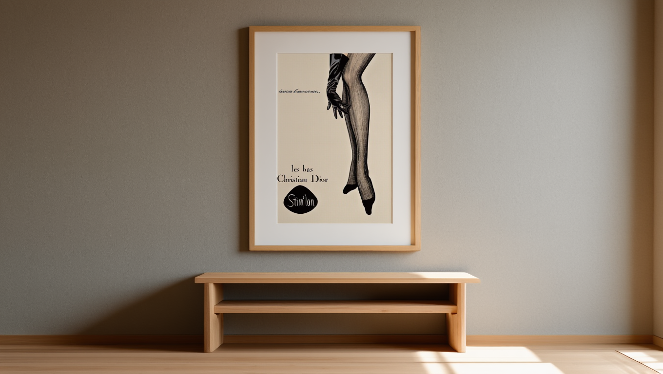 Vintage Dior ‘Les Bas’ Poster | Classic Fashion Art Print