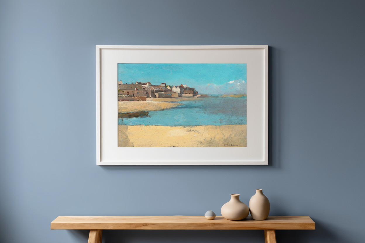 Odilon Redon - Village by the Sea in Brittany