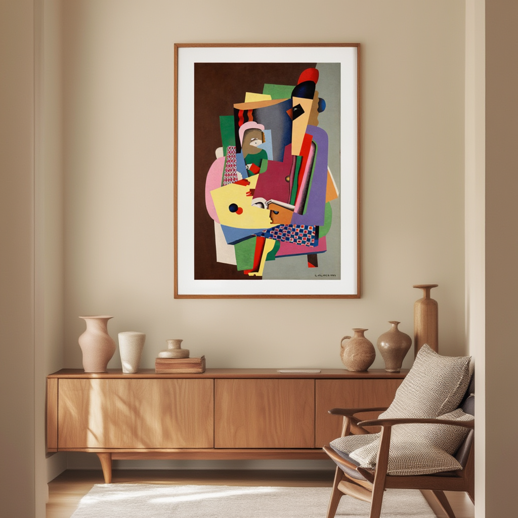 The Piano Lesson (1924) by Georges Valmier – Cubist Modern Art Print