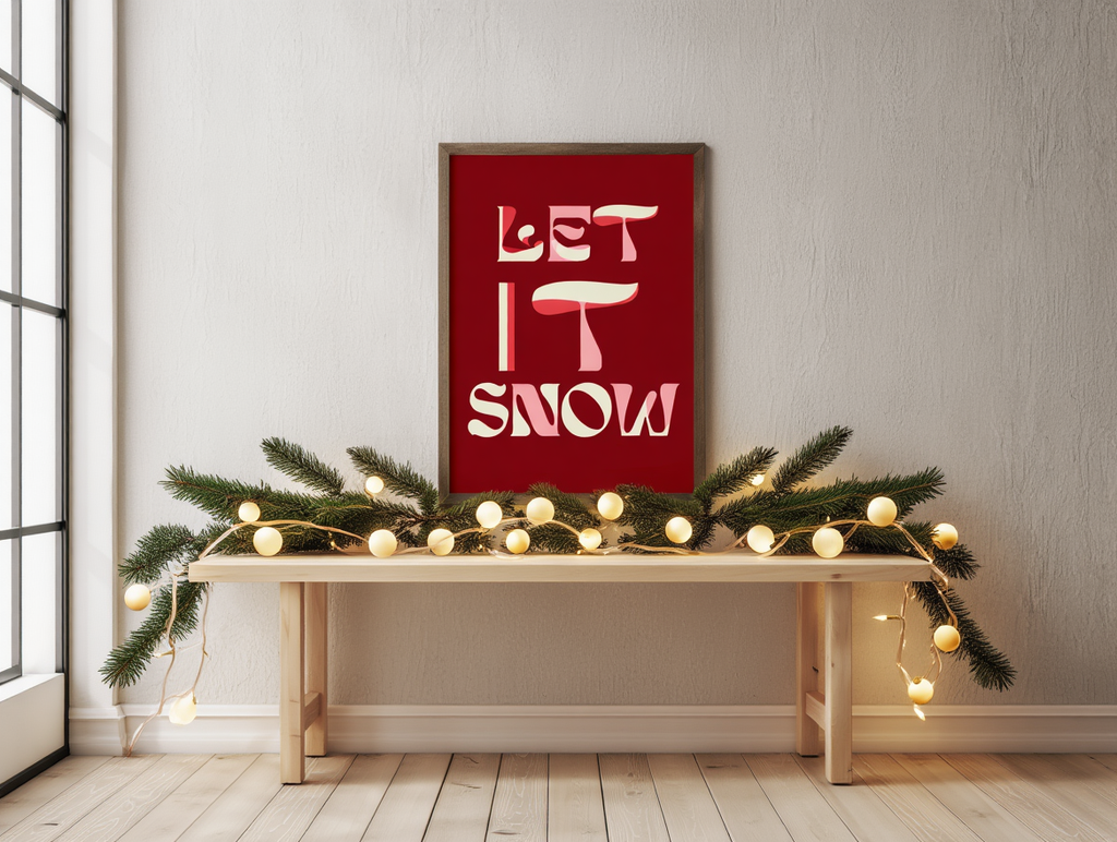 Let It Snow – Red Christmas Poster