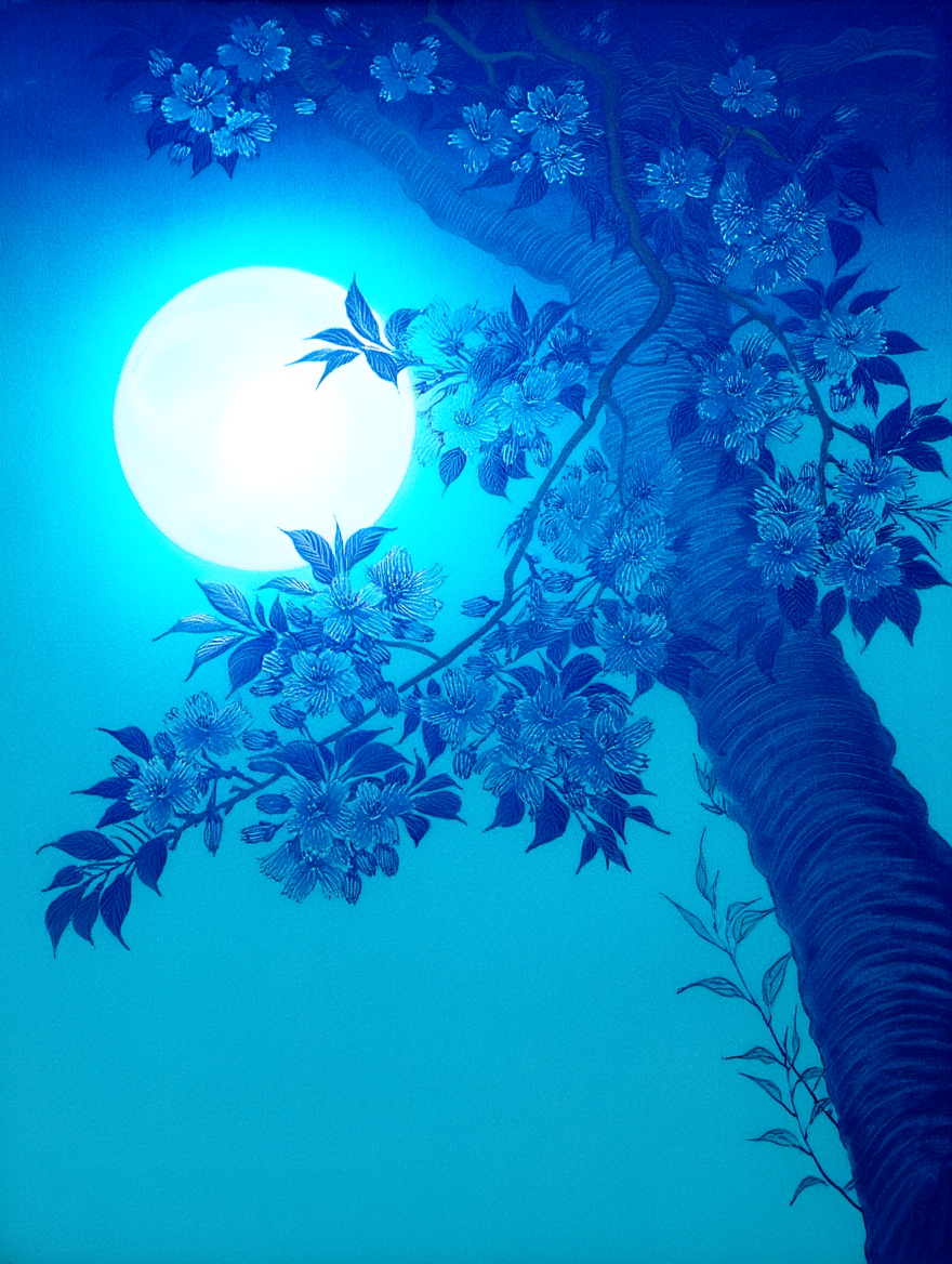 Ohara Koson – Cherry on a Moonlight Night – Iconic Japanese Nature Art Print
