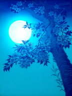 Ohara Koson – Cherry on a Moonlight Night – Iconic Japanese Nature Art Print - Hakyarts