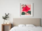 Rød Hibiscus – Blomsterkunstprint
