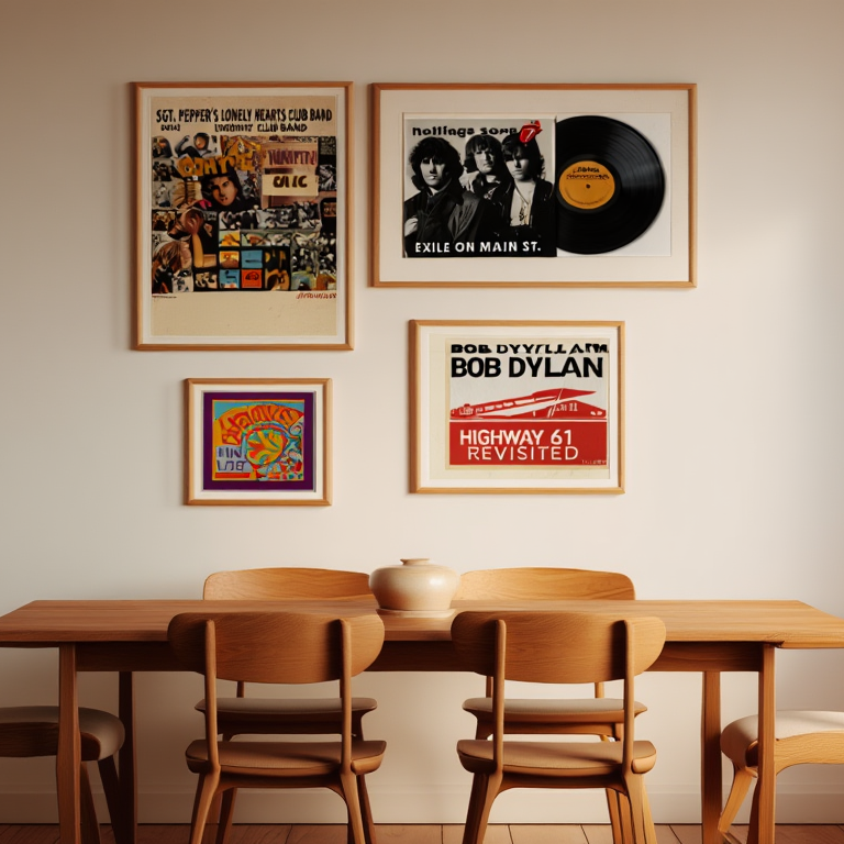 Retro Rhythms – 4-Piece Music Band Wall Art Set