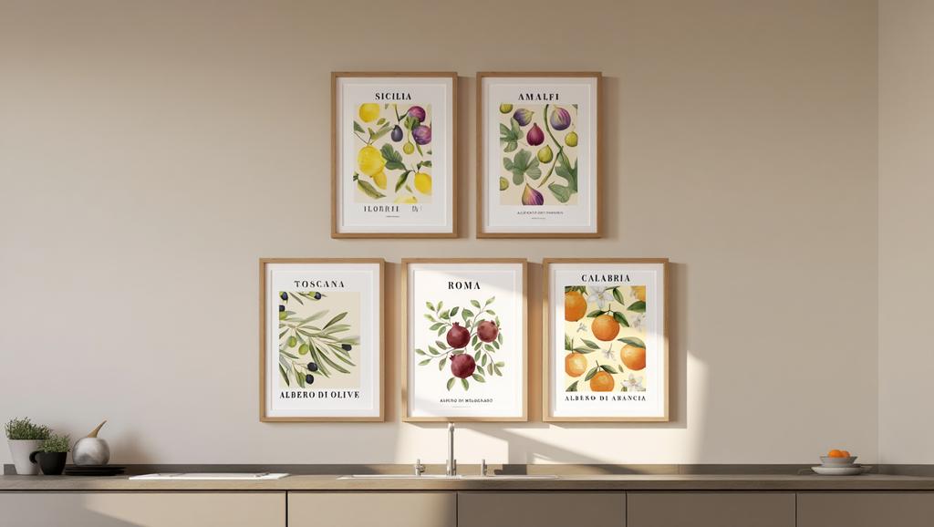 5 Italian Fruits Prints – Colorful Kitchen & Dining Wall Art