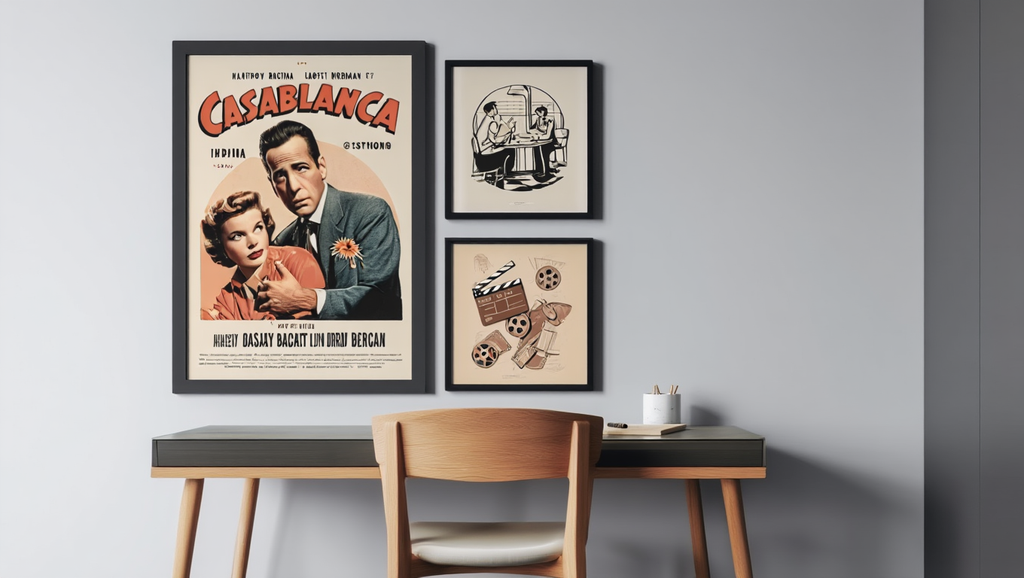 Cinematic Dining – 3-Piece Vintage Movie Art Set