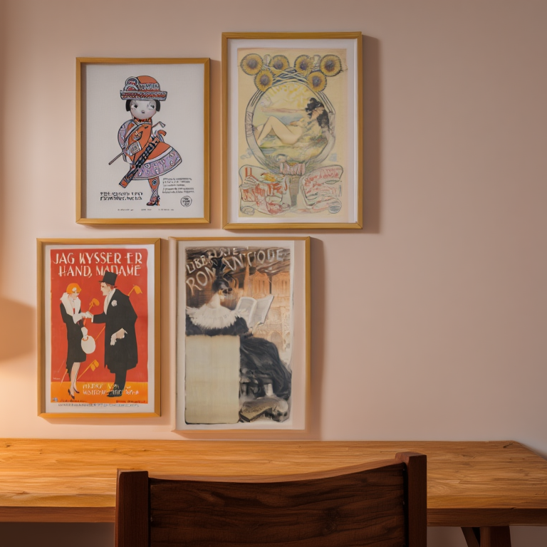 Vintage Elegance – 4-Piece Wall Art Set