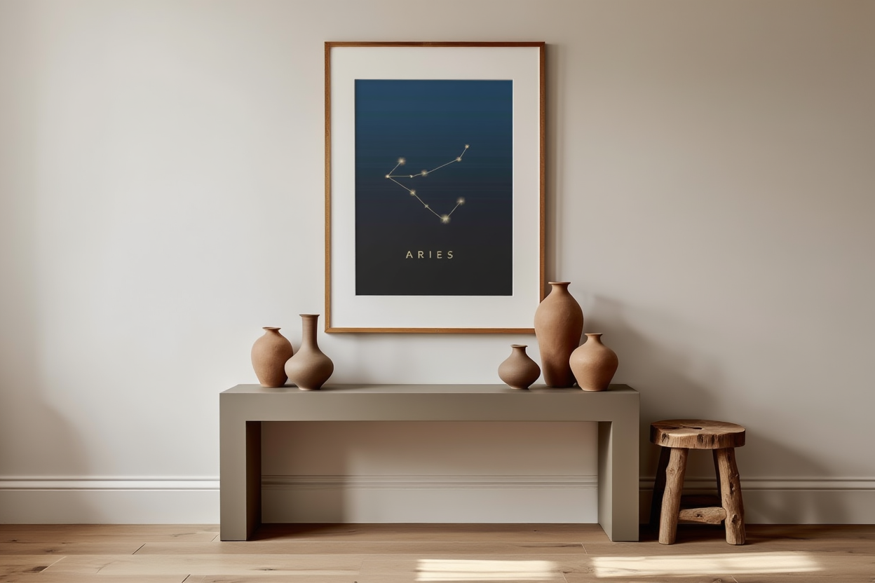 Star Sign Aries Poster | Zodiac Wall Art Print