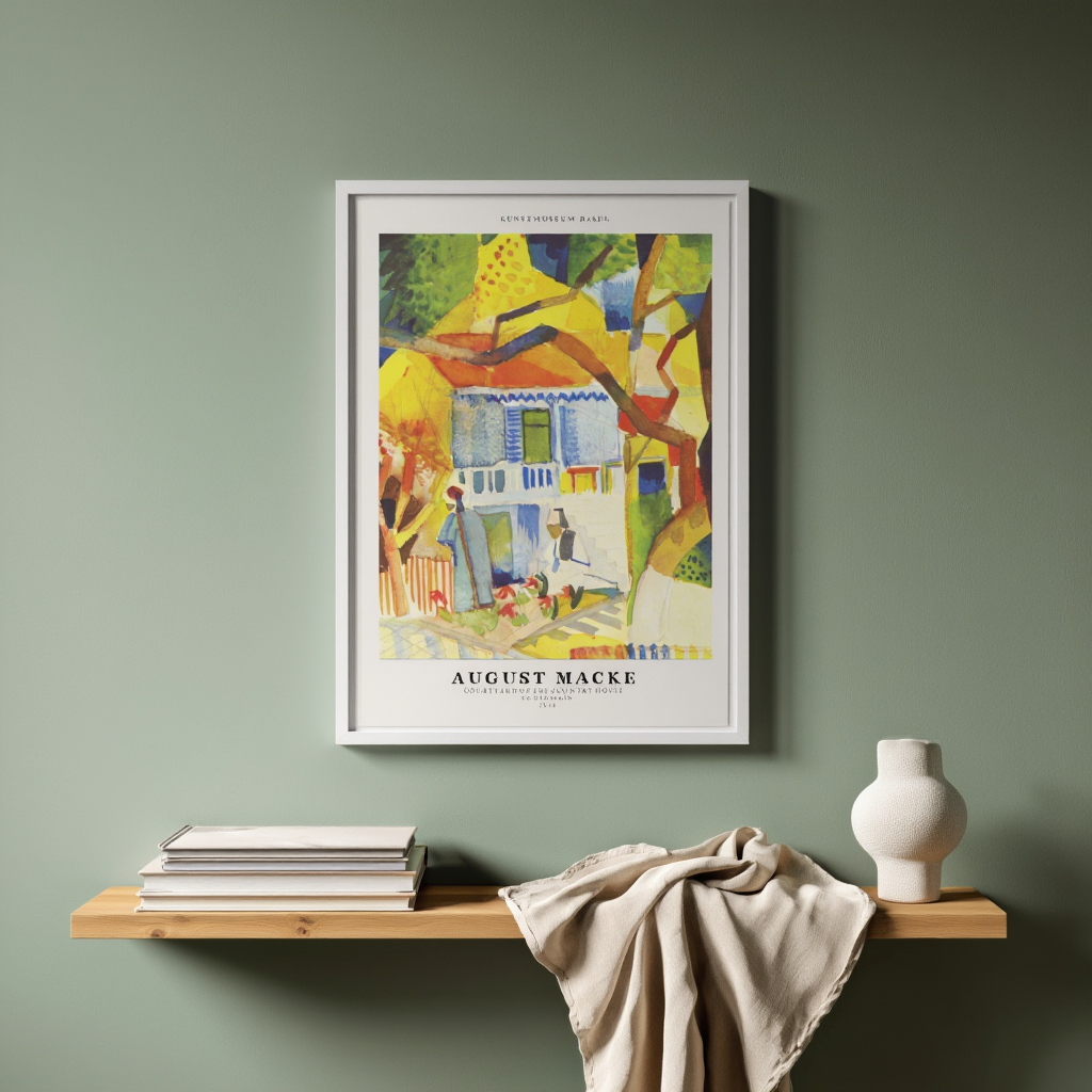 August Macke - Courtyard of the Country House, St Germain Poster