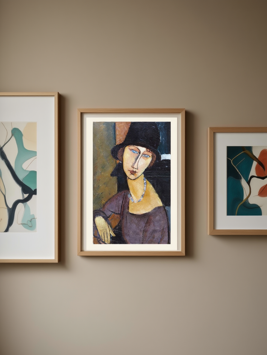 Amedeo Modigliani - Jeanne Hebuterne with Hat and Necklace Poster