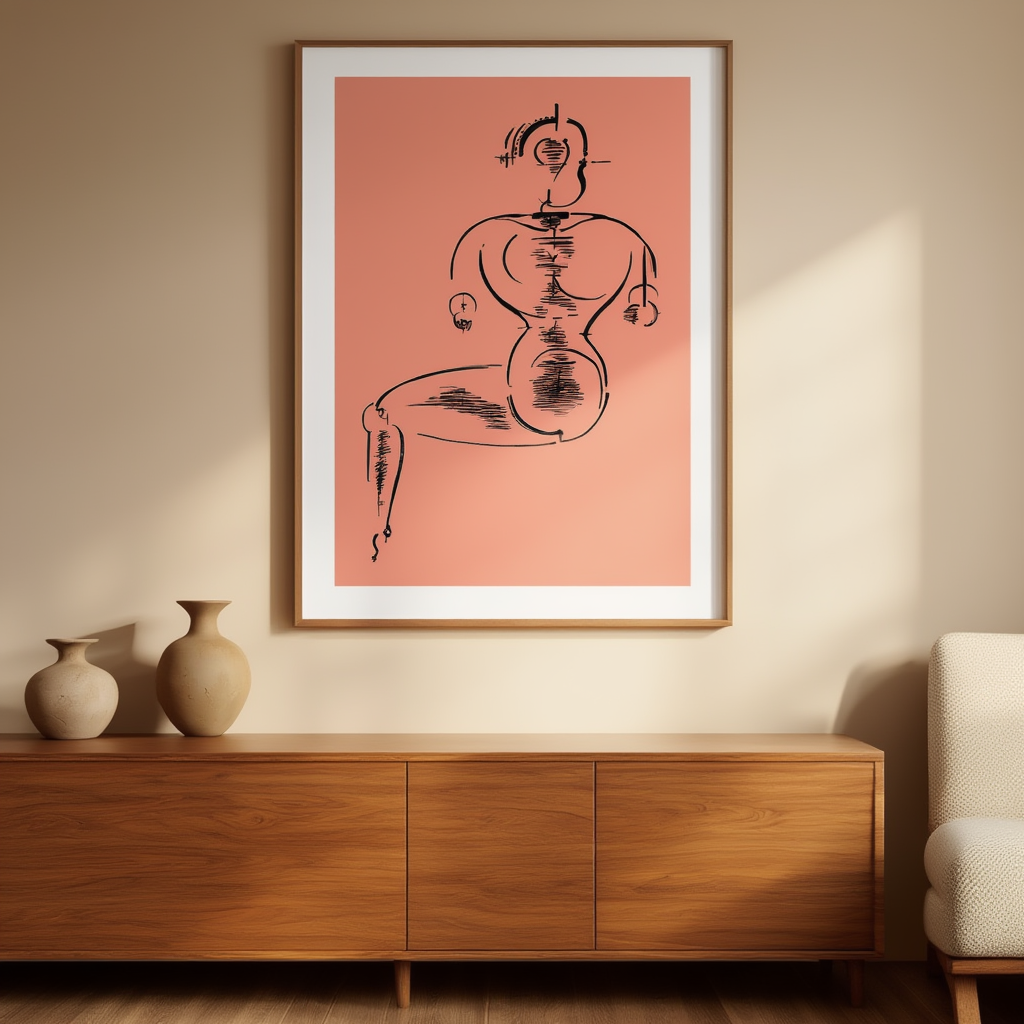 Figure H 2 (Figur H 2) by Oskar Schlemmer – Bauhaus Figurative Art Print - Hakyarts