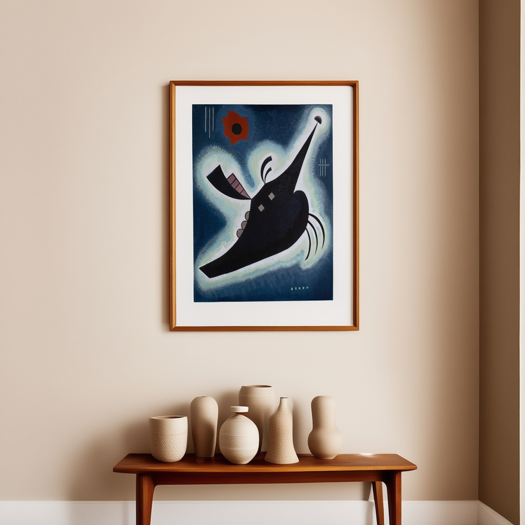 Pointy Black (1931) by Wassily Kandinsky – Abstract Modern Art Print) - Hakyarts