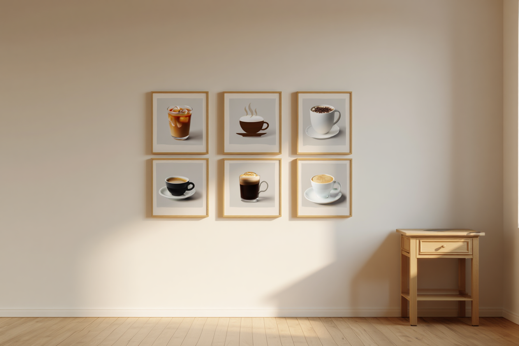 4 Coffee Posters – Minimalist Café Wall Art Prints