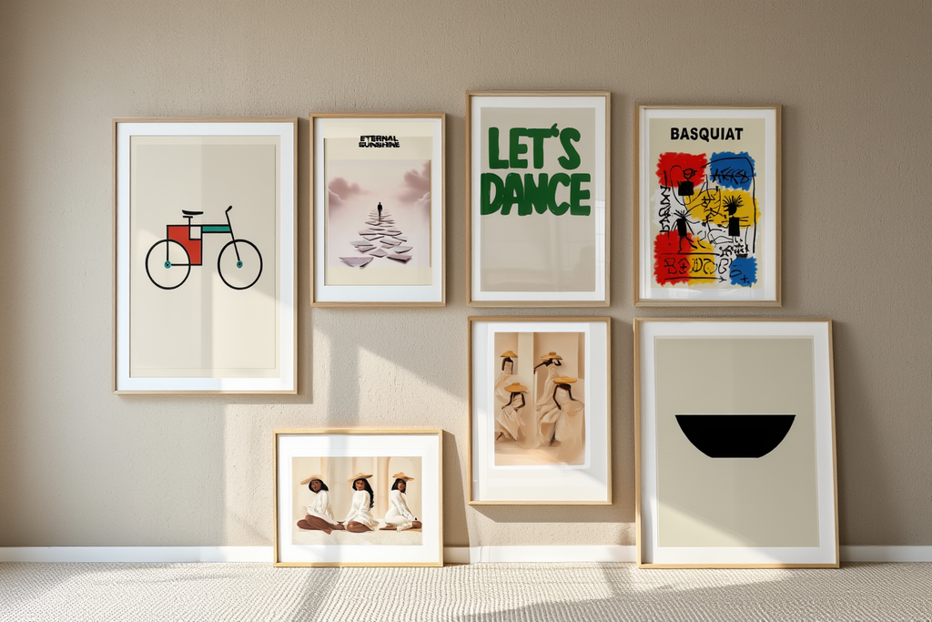 Scandinavian Neutral Gallery Wall – 6 Contemporary Art Prints