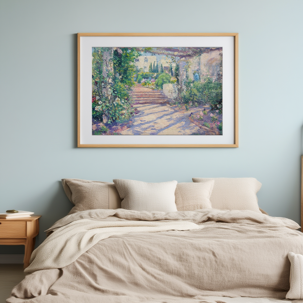 Terrace at Samarkand Hotel by Colin Campbell – Travel & Landscape Art Print - Hakyarts