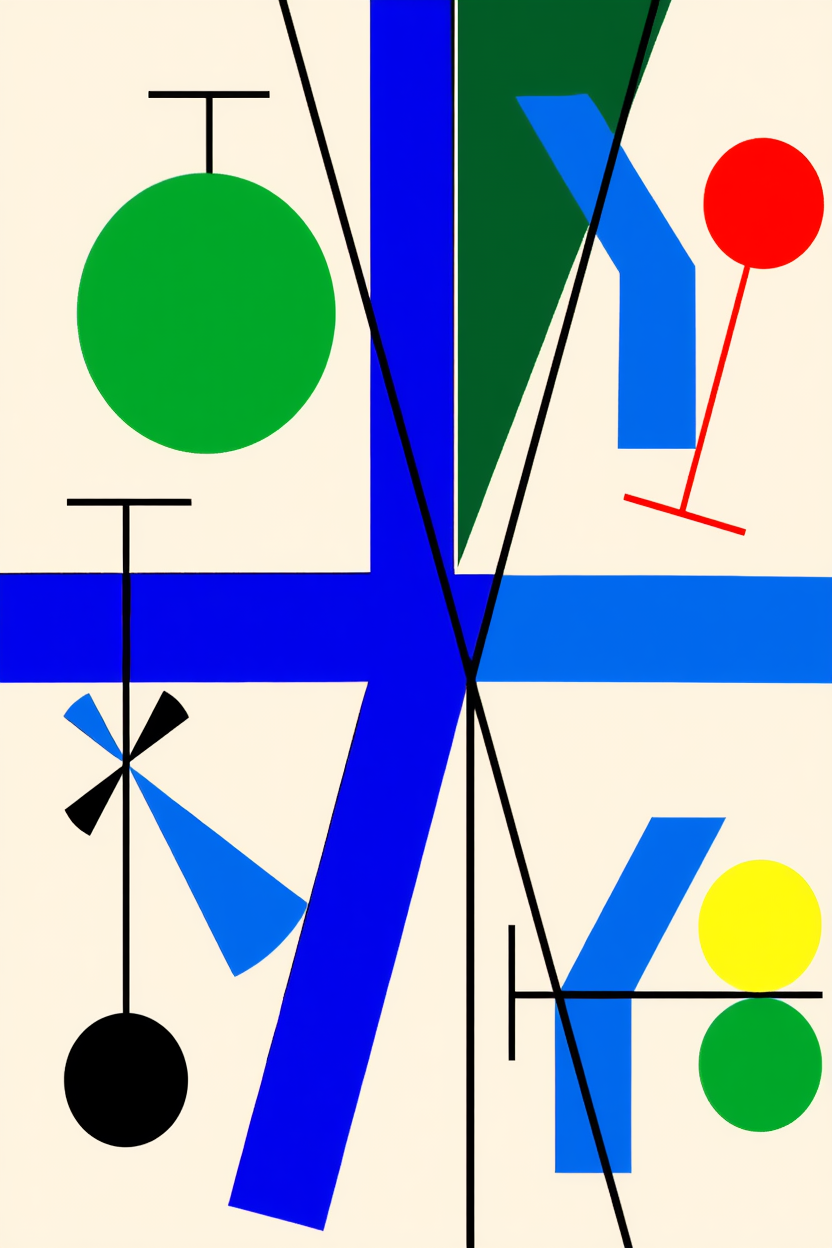 Four Spaces with Blue Broken Cross (2017) by Myriam Thyes – Contemporary Abstract Art Print