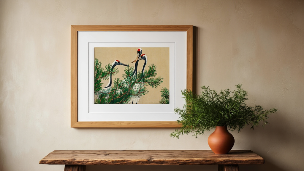 Kamisaka Sekka  - Cranes from Momoyogusa