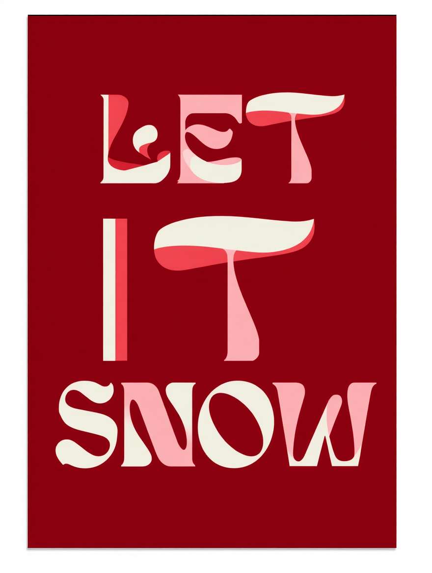 Let It Snow – Red Christmas Poster