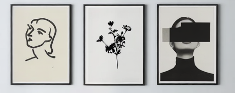 Monochrome Abstract-Inspired Abstract Prints – 5 Black & White Art Pieces