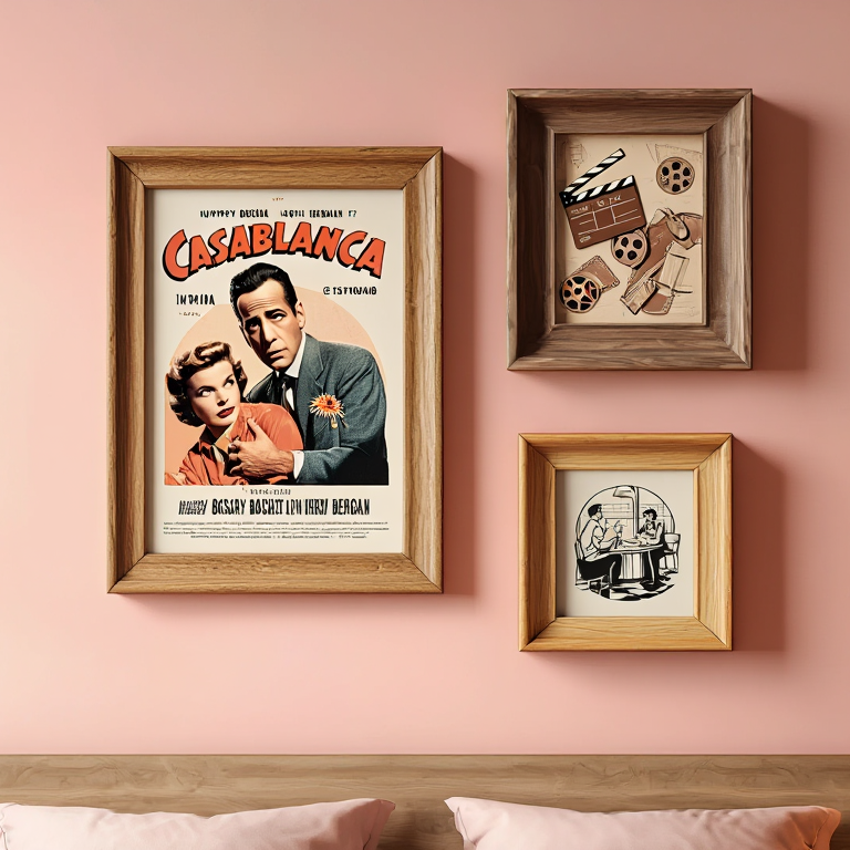 Cinematic Dining – 3-Piece Vintage Movie Art Set