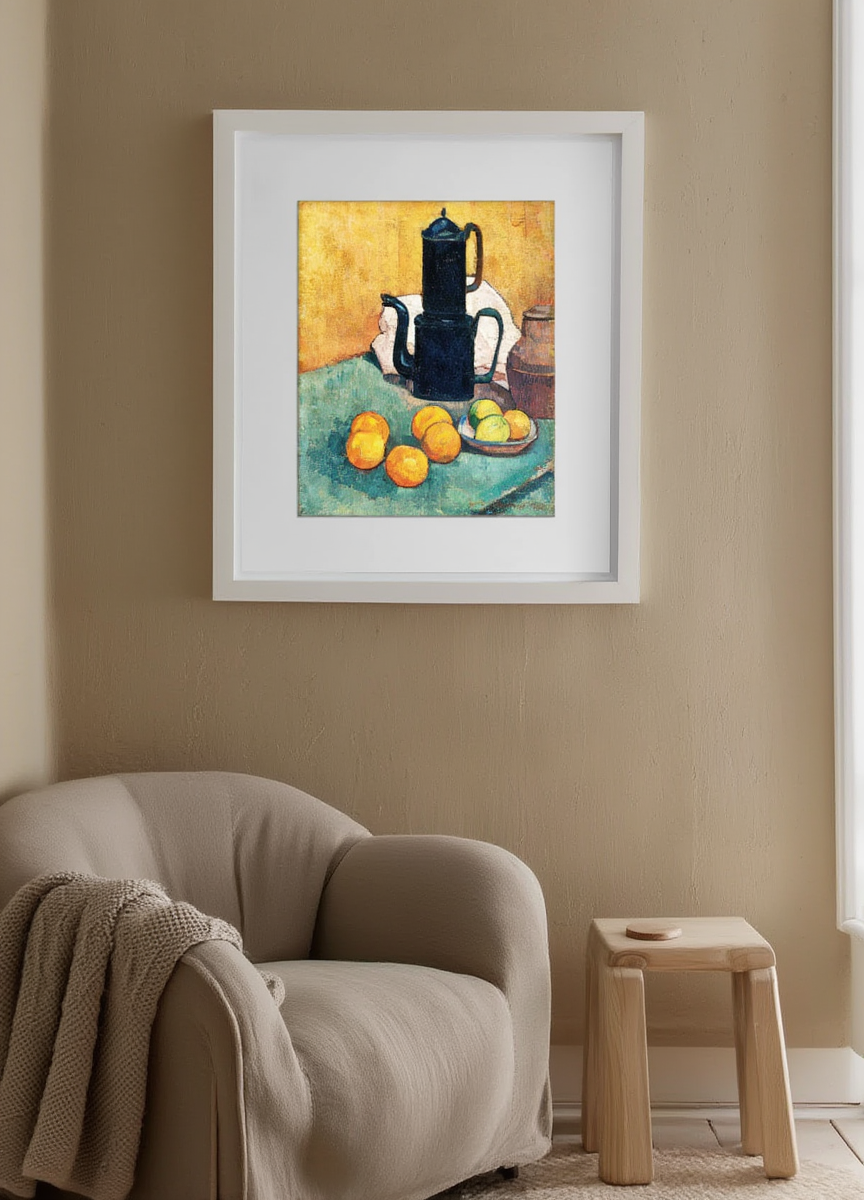 Émile Bernard – The Blue Coffee Pot, 1888 – Post-Impressionist Still Life Art Print | Vintage Wall Decor