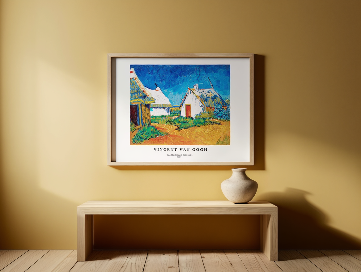 Vincent Van Gogh - Three White Cottages in Saintes-Maries Poster