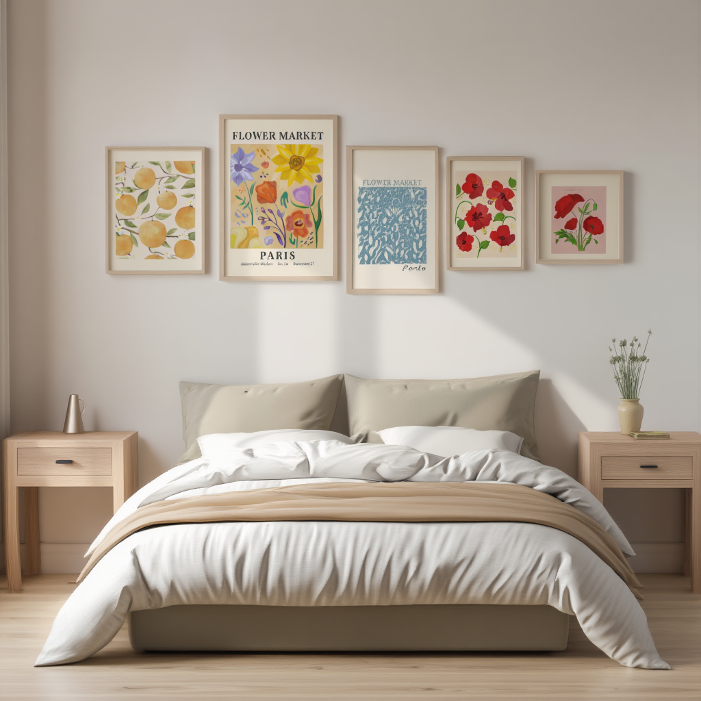 Blooming Joy: 5 Vibrant Flower Market Wall Art Prints