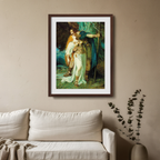 Wotans farvel til Brunhilde af Ferdinand Leeke – Vintage tysk romantisk kunsttryk