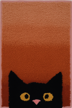 Purrfect Patch – Cozy Cat on Rug Illustration