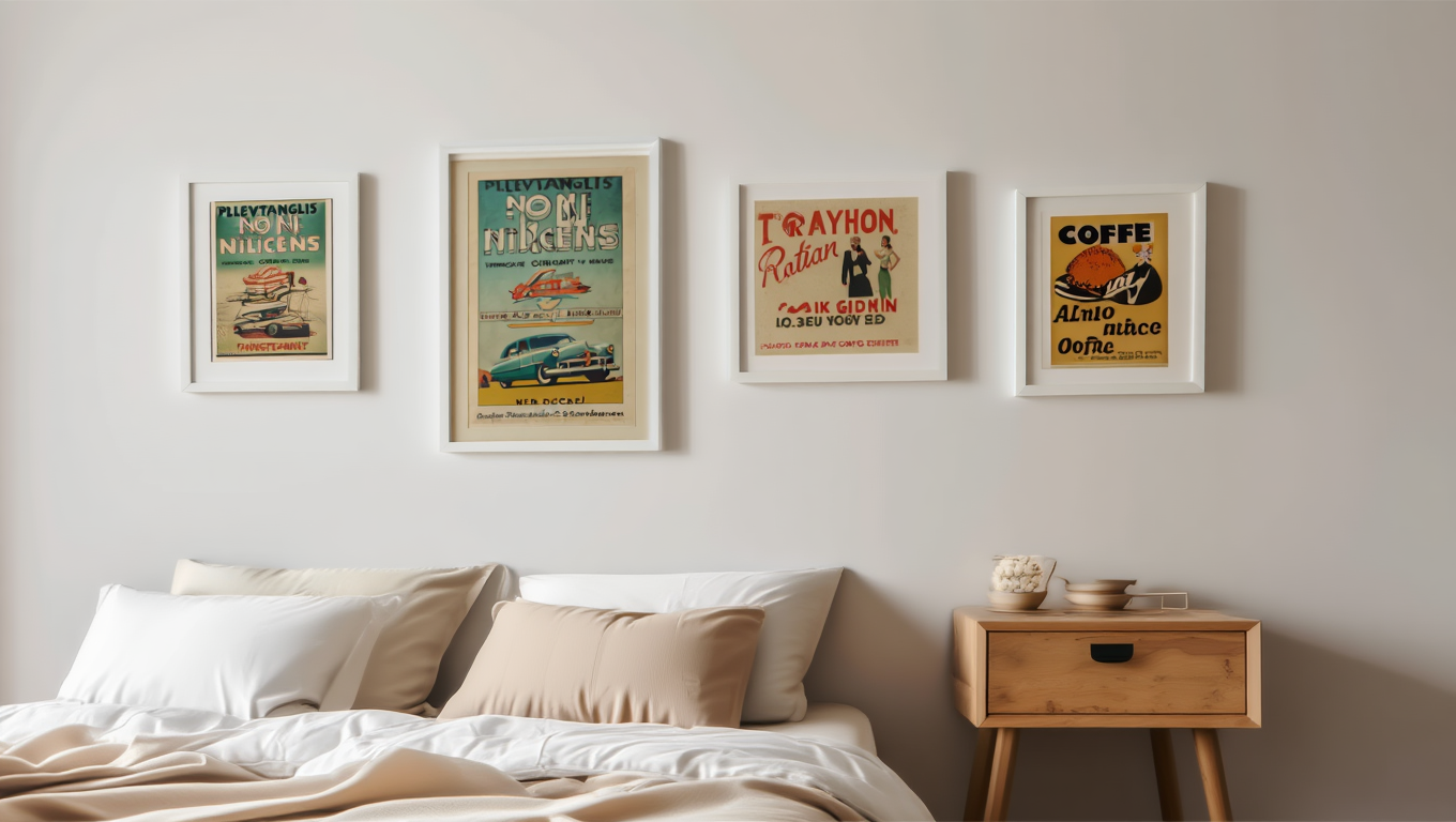 Vintage Reverie – 4-Piece Wall Art Set
