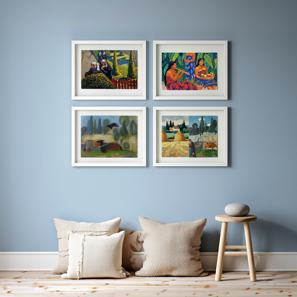 Gauguin Colorful Figures – 4 Prints Mix & Match