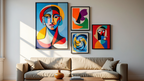 Picasso & Matisse Abstract Collection – Living Room Set of 4 - Hakyarts