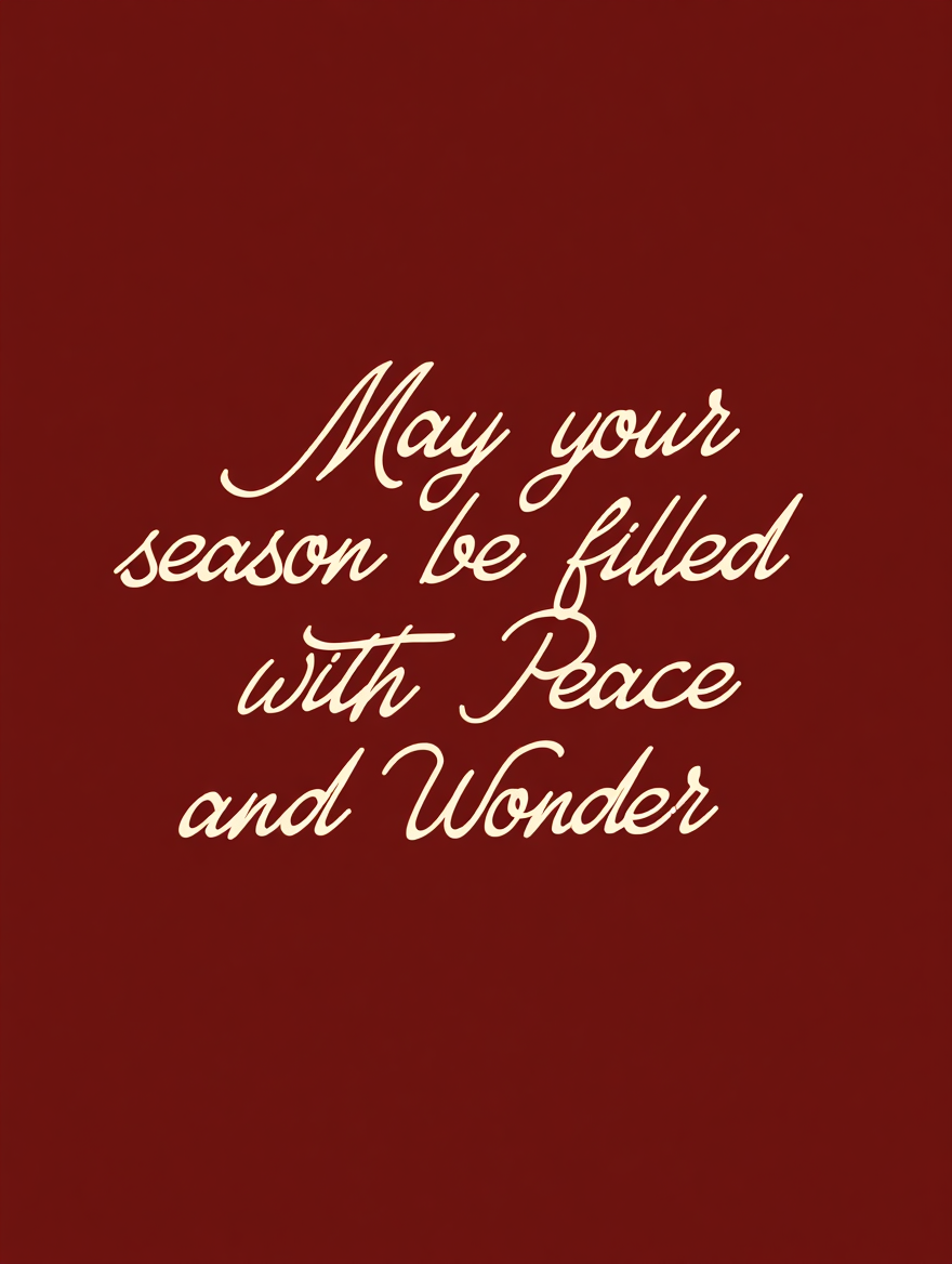 May Your Season Be Filled with Peace and Wonder – Red Christmas Poster
