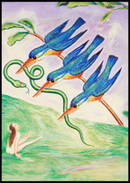 The Abducted Serpent by Nils Dardel – Modernist Figurative Art Print - Hakyarts
