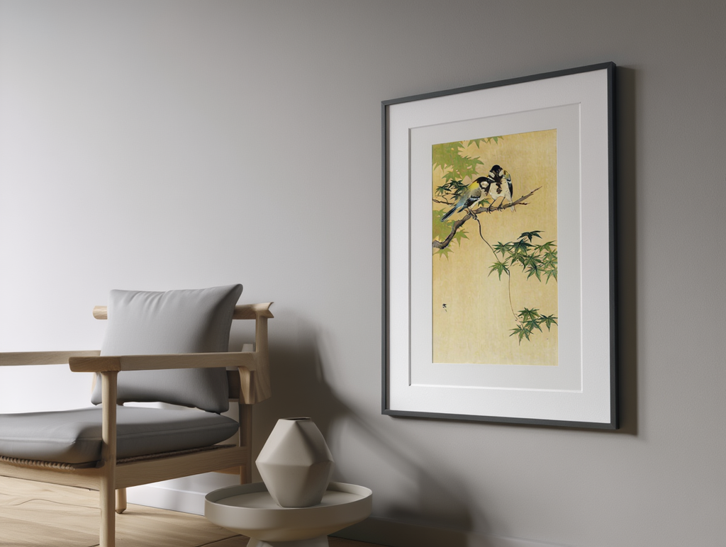 Ohara koson - bryster på ahorn plakat