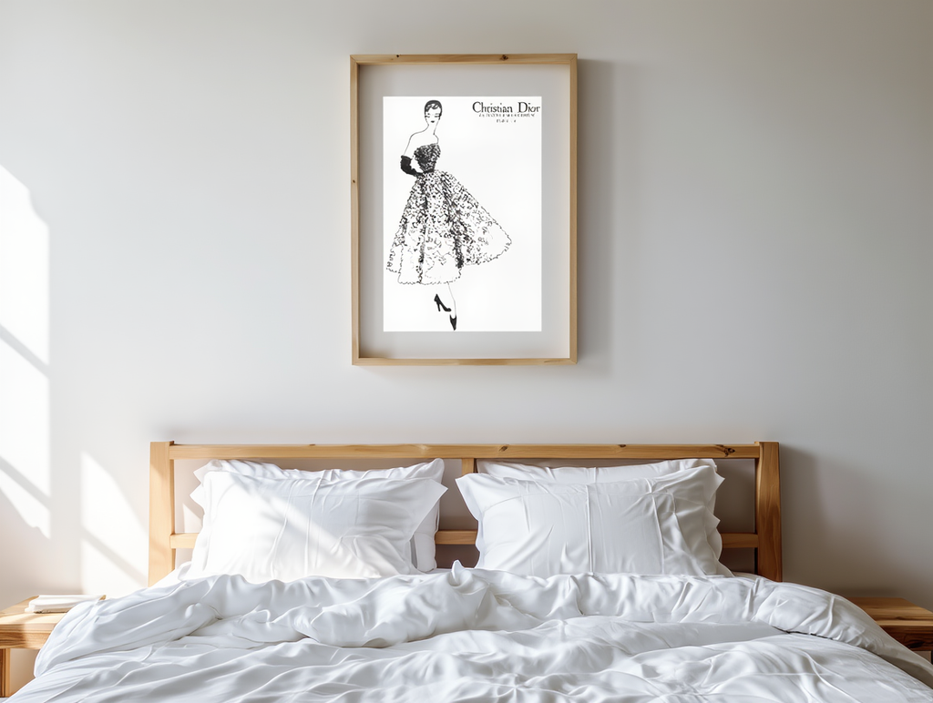 Vintage Dior Illustration Poster | Classic Fashion Art Print