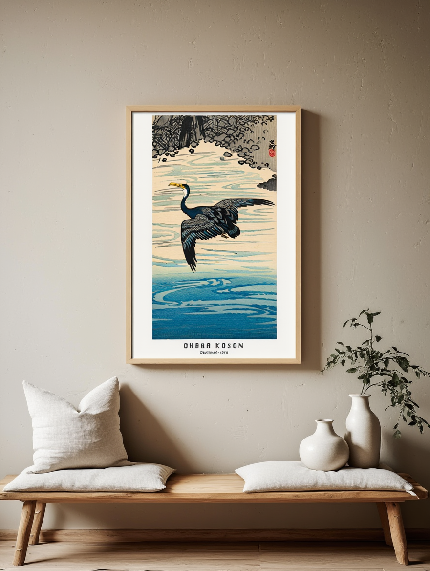 Ohara Koson - Comorant Poster