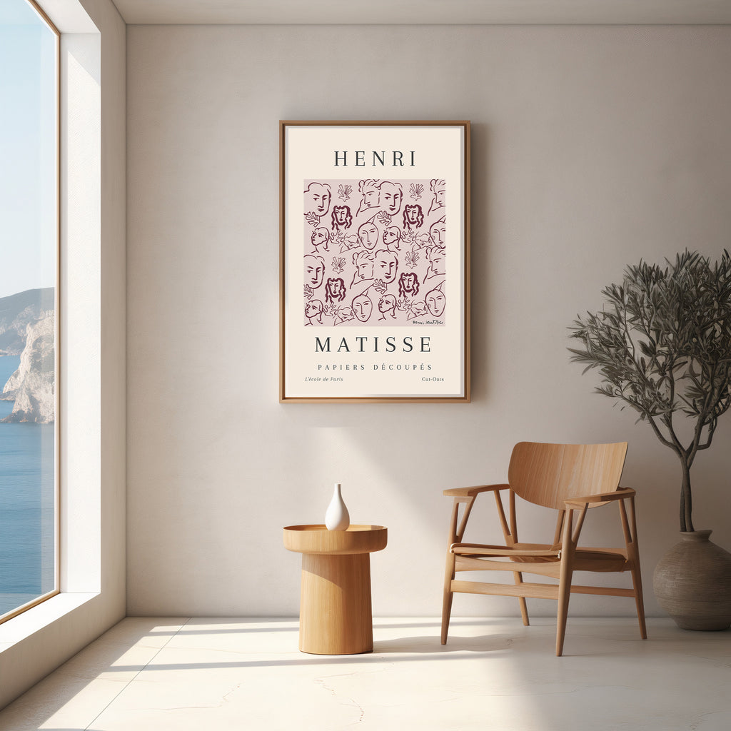 Neutral floral poster minimalist wall art for bedroom