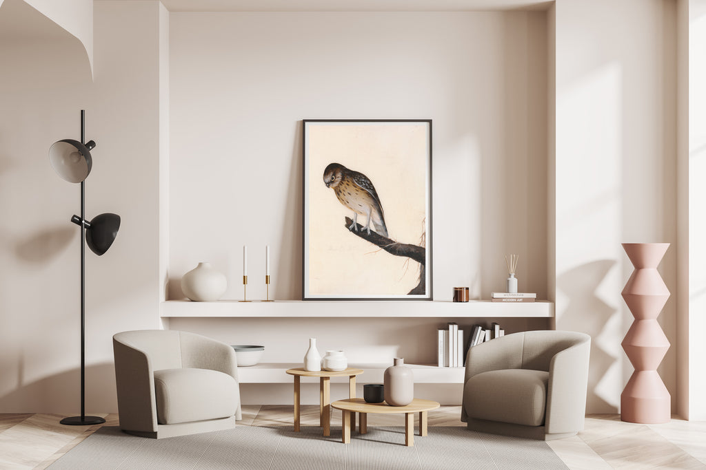 Perched Bird Illustration – Vintage Nature Print | Elegant Ornithology Wall Art