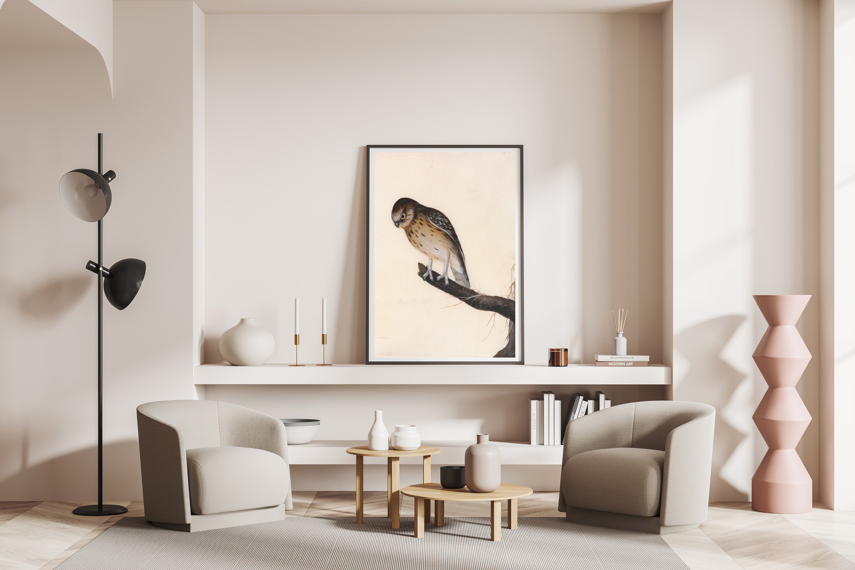 Perched Bird Illustration – Vintage Nature Print | Elegant Ornithology Wall Art