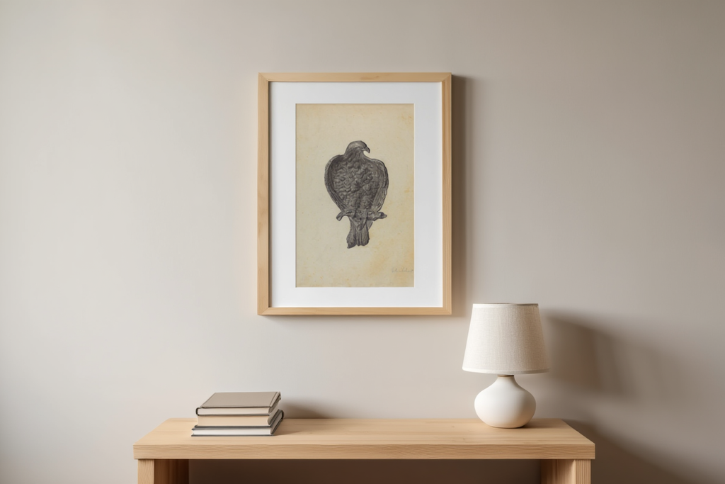 Head in Profile Ink Drawing – Minimalist Vintage Portrait Print | Elegant Line Art Wall Decor