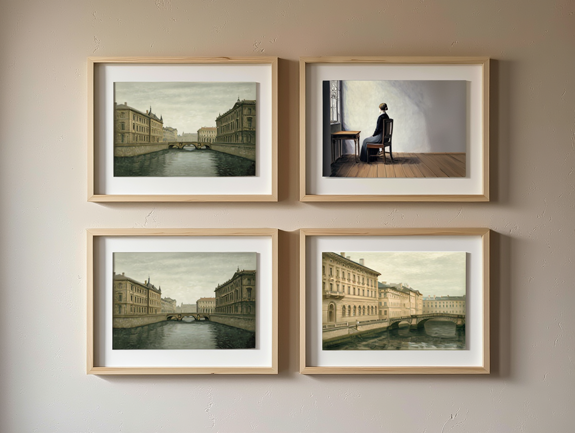 Hammershøi Nordic Interiors – 4 Prints Mix & Match