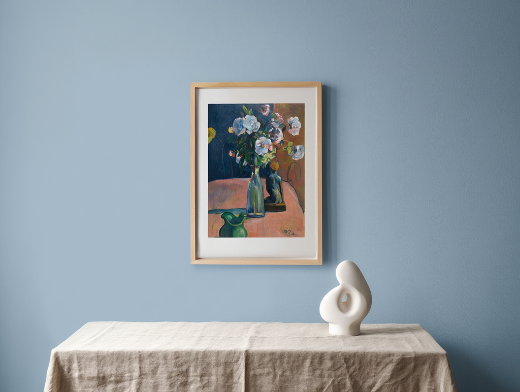 Paul Gauguin – Roses and Statuette - Iconic Post-Impressionist Art Print