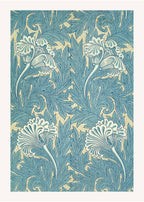 Palm Dreams – Tropical Leaves Wall Art Print in Modern Blue Tones