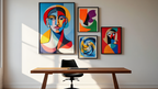 Picasso & Matisse Abstract Collection – Living Room Set of 4 - Hakyarts
