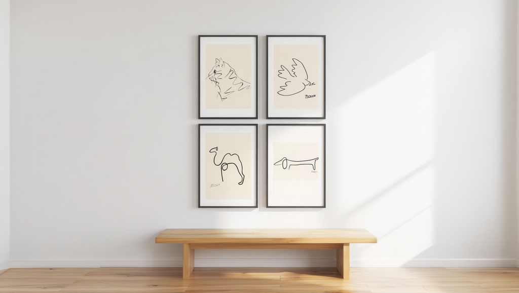 Picasso Line Art Animal Collection – Set of 4 Minimalist Prints