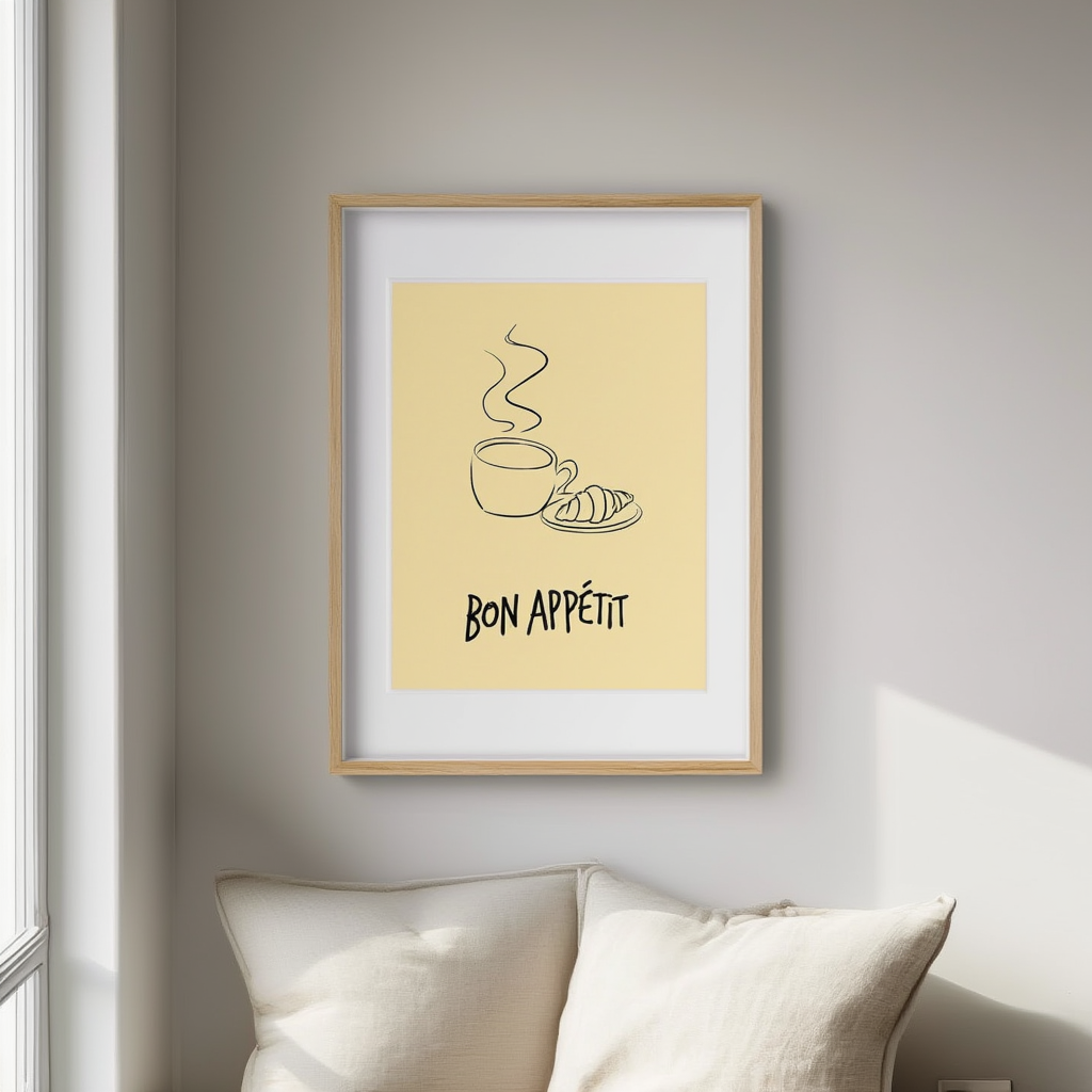 Sunlit Coffee Table – Minimalist Daily Life Art Print